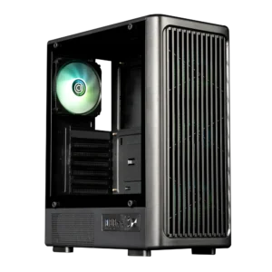 Circle Amazer X1 ARGB ATX Gaming Cabinet – Acrylic Side Panel, ARGB Front Panel, USB 3.0 – Black