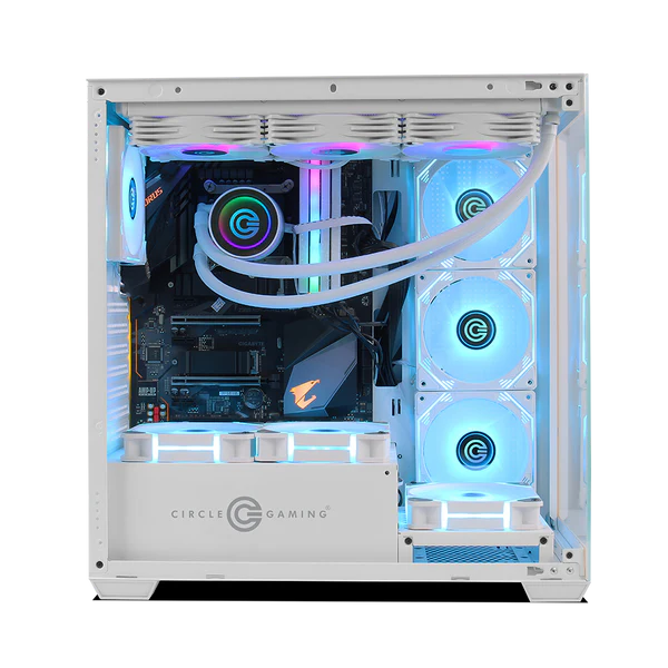 Circle Defender ZX1 White Mid-Tower Gaming Cabinet – High Airflow Front, Tempered Glass, USB 3.0, ATX Support - Image 2
