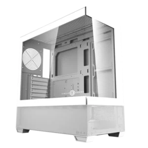 Circle Defender ZX3 White Mid-Tower Gaming Cabinet – High Airflow Front, Tempered Glass, USB 3.0