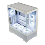 Circle Defender ZX9 BTF White Mid-Tower Gaming Cabinet – High Airflow, Tempered Glass, USB 3.0, ATX Support