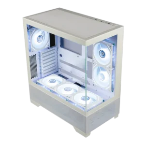 Circle Defender ZX9 BTF White Mid-Tower Gaming Cabinet – High Airflow, Tempered Glass, USB 3.0, ATX Support