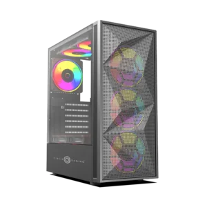 Circle Elegantor M1 ARGB Gaming Cabinet – Tempered Glass, ARGB Front Design, USB 3.0 – Black