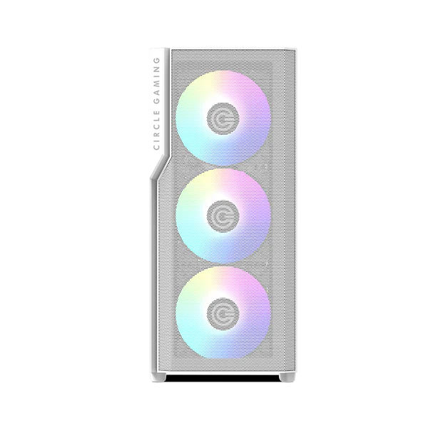 Circle Eliminator X5 White Type-C Mid-Tower Gaming Cabinet – Tempered Glass, ARGB Front, USB 3.0 + USB Type-C - Image 5