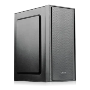 Circle Entice E1 3.0 Micro-ATX Cabinet with Power Supply – Compact Black PC Case