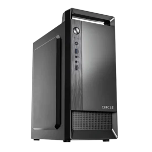 Circle Entice E2 3.0 Micro-ATX Gaming Cabinet with Power Supply – USB 3.0, Compact Case – Black