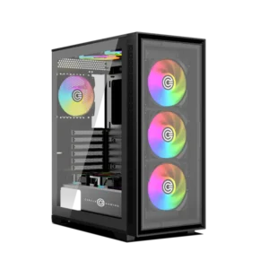 Circle Furious Glass 240 ARGB Black Mid-Tower Gaming Cabinet – Tempered Glass Front, RGB, USB 3.0, ATX Support