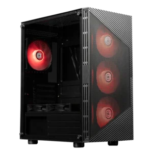 Circle Gladius M4 Mid-Tower Gaming Cabinet – Tempered Glass, ARGB Front, USB 3.0 + USB Type-C – Black