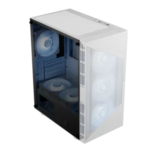 Circle Gladius M4 White Mid-Tower Gaming Cabinet – Tempered Glass, ARGB Front, USB 3.0 + USB Type-C