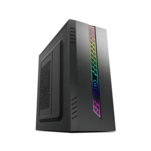 Circle Glare 3.0 C-Line Micro-ATX CPU Cabinet with 400W Power Supply – USB 3.0 – Black