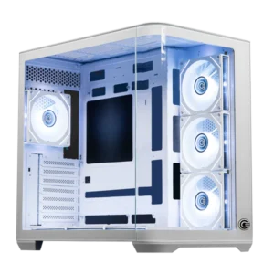 Circle Lucid AX Curve White Mid-Tower Gaming Cabinet – Curved Front, Tempered Glass, USB 3.0, ATX Support