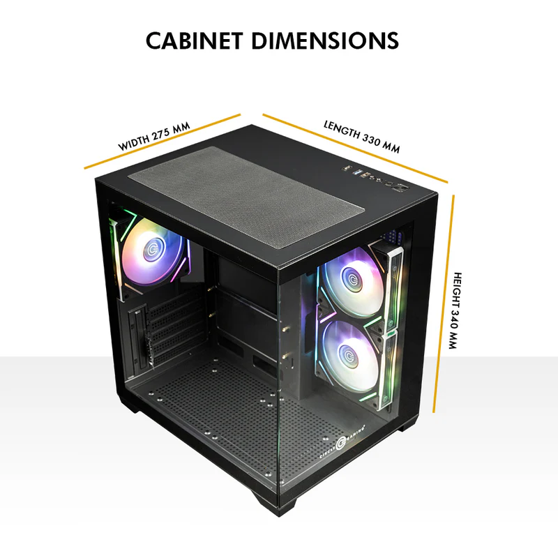 Circle Lucid Micro M3 ARGB Gaming Cabinet – Tempered Glass, ARGB Front Design, USB 3.0 – Micro-ATX - Image 7