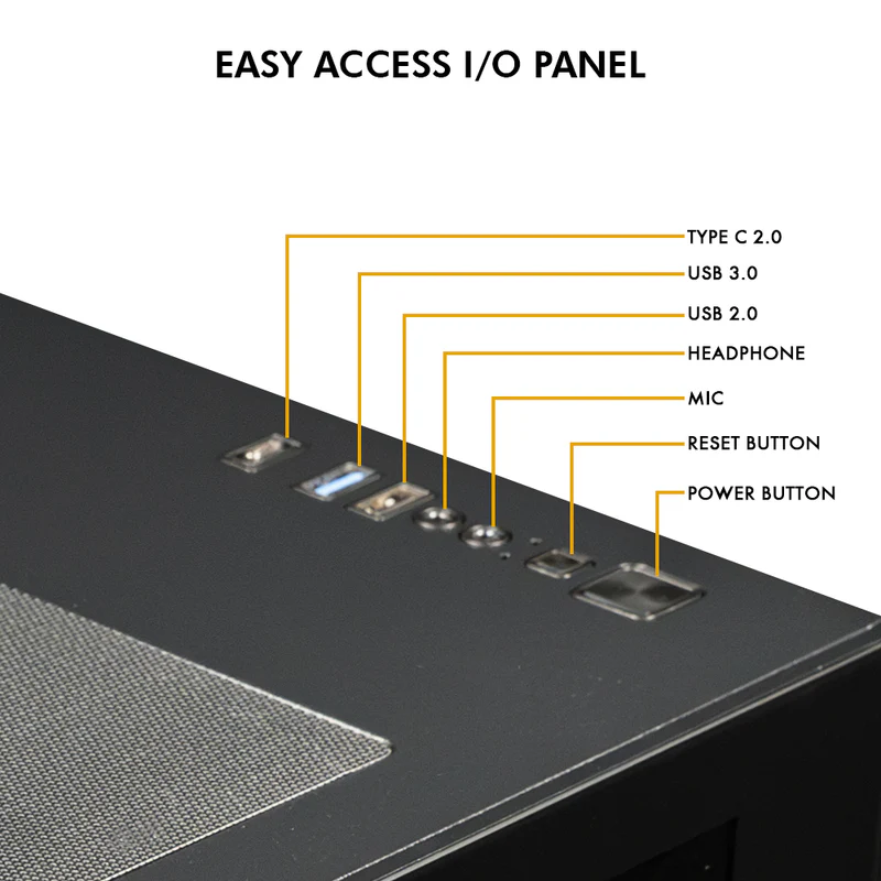 Circle Lucid Micro M3 ARGB Gaming Cabinet – Tempered Glass, ARGB Front Design, USB 3.0 – Micro-ATX - Image 4