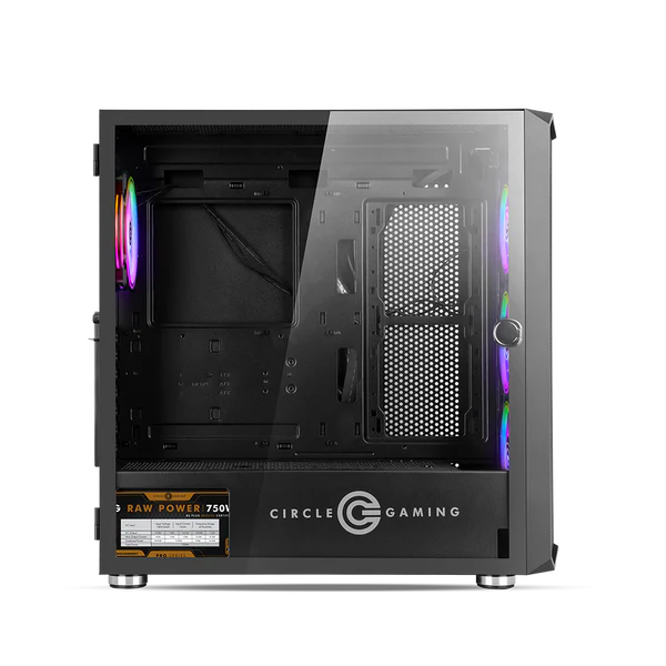 Circle Stealth B1 ARGB Mid-Tower Gaming Cabinet – Tempered Glass, ARGB Lighting, USB 3.0 – Black - Image 4