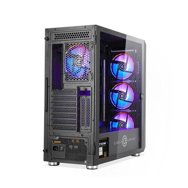Circle Stealth B1 ARGB Mid-Tower Gaming Cabinet – Tempered Glass, ARGB Lighting, USB 3.0 – Black - Image 3