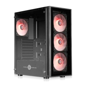 Circle Xtender X2 ARGB Glass ATX Gaming Cabinet – Tempered Glass, ARGB Front Design, USB 3.0 – Black