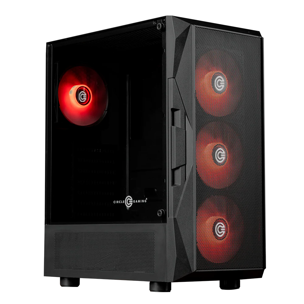 Circle Xtender X4 ARGB ATX Gaming Cabinet – Tempered Glass, ARGB Front, USB 3.0 + USB Type-C – Black