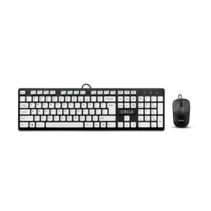 Circle Gaming C43 Slim Multimedia Keyboard & Mouse Combo (White)