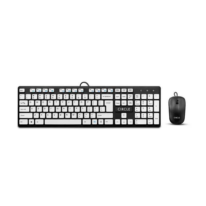Circle Gaming C43 Slim Multimedia Keyboard & Mouse Combo (White)