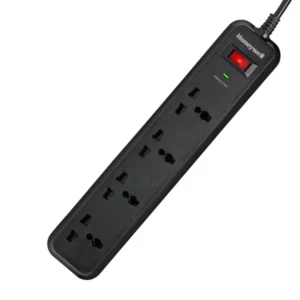 Honeywell 4 Socket Surge Protector | Master Switch | Surge Protection | 1.8m Cable | Spike Guard (Black)