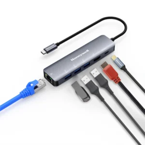 Honeywell Type C Docking Station 6 in 1 with 4K HDMI + Gigabit LAN + 3x USB 3.0 + 100W PD | USB 3.2 Gen1 Plug & Play Hub