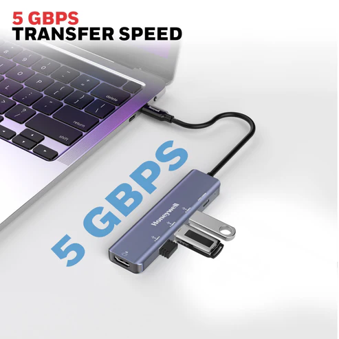 Honeywell Type C Docking Station 5 In 1 USB-C Hub with HDMI + USB 3.0 + 100W PD | 4K Output - Image 3