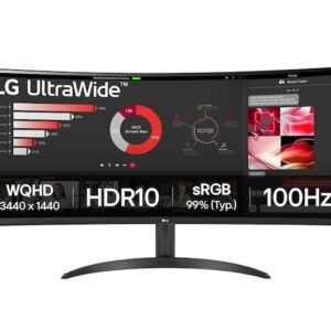LG 34WR50QK-B 34″ Curved UltraWide QHD VA Monitor – 3440×1440, 100Hz, HDR10, Picture-by-Picture